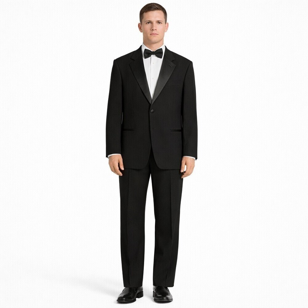 Giorgio Armani Mens Black Tuxedo Size 43R Vintage 90's Neiman Marcus Suit Mani